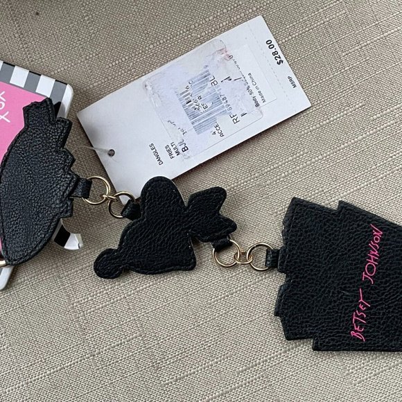 Betsey Johnson Keys Holder Sequin Fries Charms Key chains Keyrings New - Picture 6 of 6